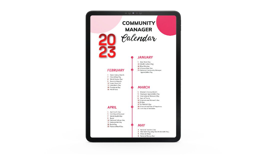Community Manager Calendar 2023 Cyberclick